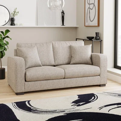 Dunelm Carson Small Chunky Chenille 3 Seater Sofa Mushroom
