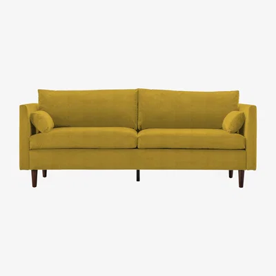 Dunelm Telde 3 Seater Sofa in a Box, Velvet Yellow