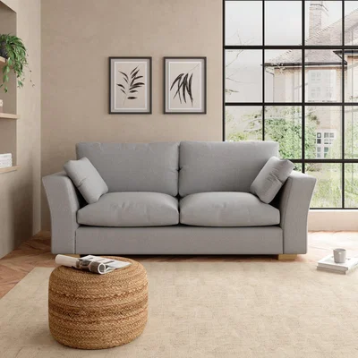 Dunelm Blakeney Woolly Marl 3 Seater Sofa Woolly Marl Warm Grey