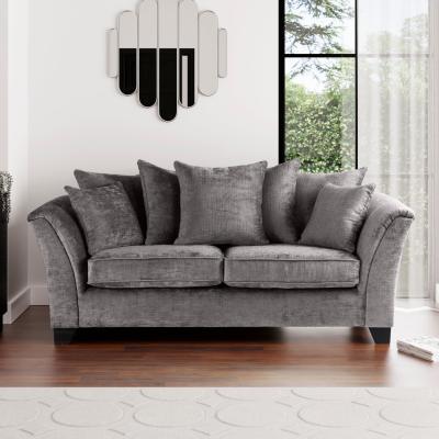Dunelm Giovanna Chenille 3 Seater Sofa Steeple Grey