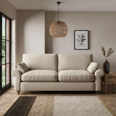 Dunelm Salisbury Luxury Velvet 3 Seater Sofa Luxury Velvet Natural