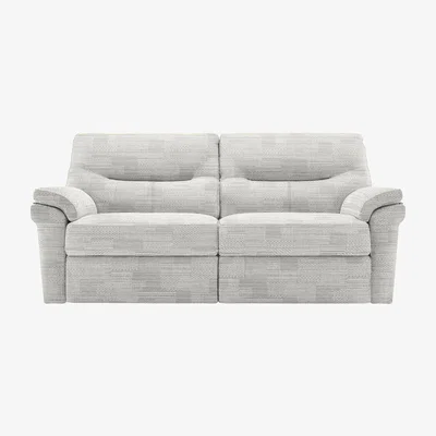 Furniture Village G Plan - Seattle 3 Seater Fabric Power Recliner Sofa with Power Lumbar - Lydia Blush