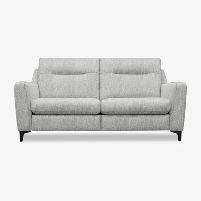 Furniture Village G Plan - Arlo 3 Seater Fabric Sofa - No Recliner - Libby Cloud with Ebony Feet