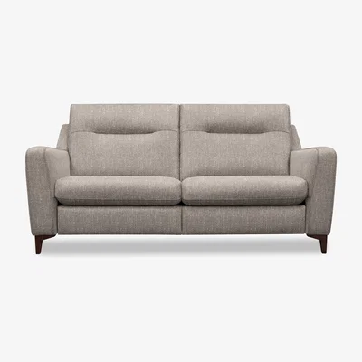 Furniture Village G Plan - Arlo 3 Seater Fabric Sofa - No Recliner - Libby Sand with Walnut Feet