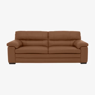 Furniture Village Cozee 3 Seater Pure Premium Leather Sofa - Pecan