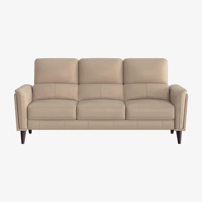 Furniture Village Compact Collection Klein 3 Seater NC Leather Sofa - NC Pebble