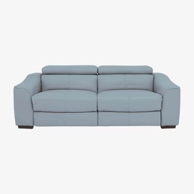 Furniture Village Elixir 3 Seater NC Leather Power Recliner Sofa - Pearl Blue