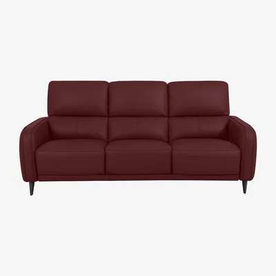 Furniture Village Domicil - Logan 3 Seater Leather Sofa - Burgundy
