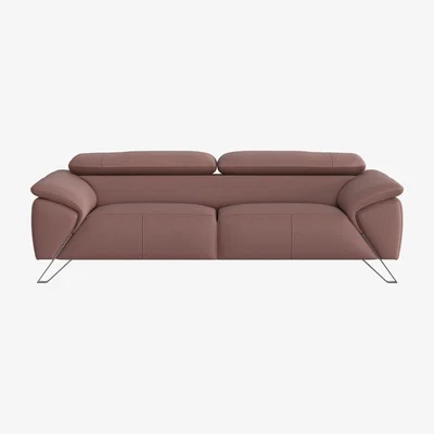 Furniture Village Nicoletti - Tesla 3 Seater Leather Sofa - Pink