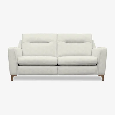 Furniture Village G Plan - Arlo 3 Seater Fabric Power Recliner Sofa - Platinum with Walnut Feet