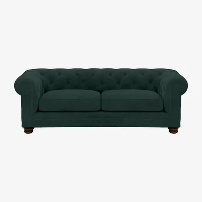 Furniture Village Alexander and James - Chesterfield Collection Hugo 3 Seater Fabric Sofa - Honeycreeper - Dark Feet