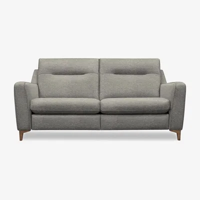 Furniture Village G Plan - Arlo 3 Seater Fabric Sofa - No Recliner - Mirage Slate with Walnut Feet