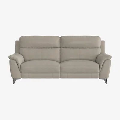 Furniture Village Contempo 3 Seater Leather Sofa - Grey