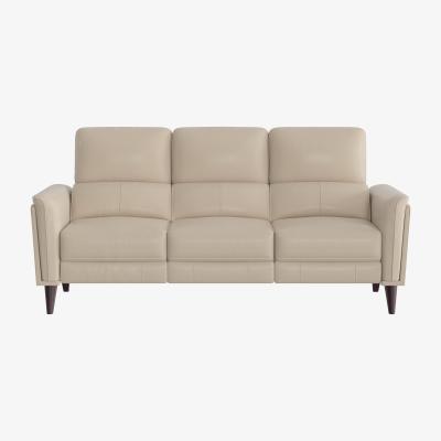 Furniture Village Compact Collection Klein 3 Seater BV Leather Power Recliner Sofa with Telescopic Headrests - Dapple Grey