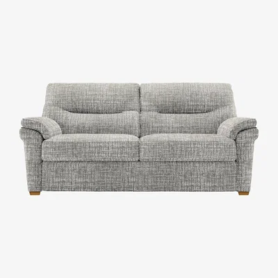 Furniture Village G Plan - Seattle 3 Seater Fabric Sofa with Wooden Feet - Shore Slate
