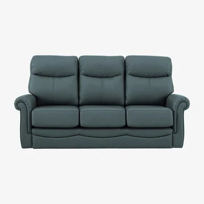 Furniture Village G Plan - Avon Small 3 Seater Leather Sofa - Cambridge Petrol Blue