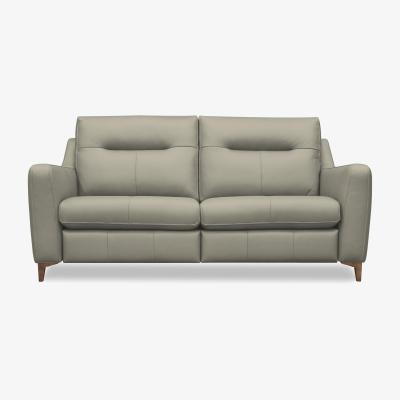 Furniture Village G Plan - Arlo 3 Seater Leather Sofa - No Recliner - Cambridge Taupe with Walnut Feet
