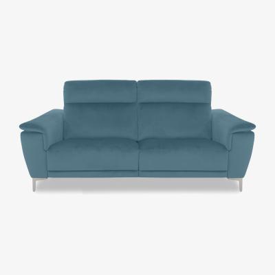 Furniture Village Nicoletti Italia - Amalfi 3 Seater Fabric Power Recliner Sofa - Selma Turchese
