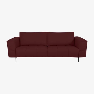 Furniture Village Domicil - Lawson 3 Seater Leather Sofa - Burgundy
