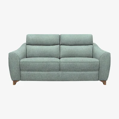 Furniture Village G Plan - Lucca 3 Seater Fabric Sofa - No Recliner - Dapple Kingfisher with Walnut Feet