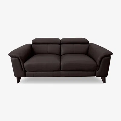 Furniture Village Wade 3 Seater BV Leather Sofa - Dark Chocolate