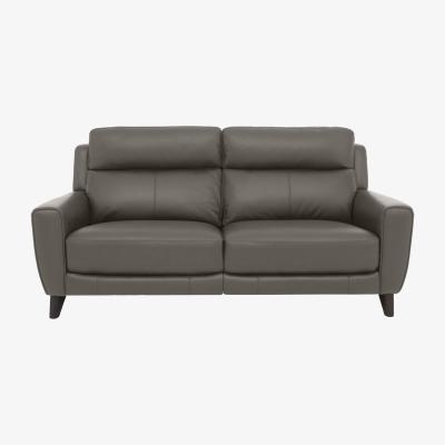 Furniture Village Comfort Story - Zen 3 Seater Leather Power Recliner Sofa with Headrests and Power Lumbar - Elephant