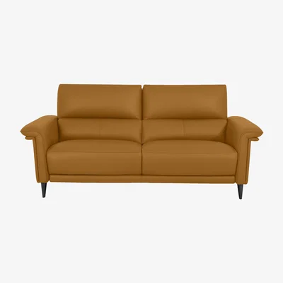 Furniture Village Domicil - Huxley 3 Seater Leather Sofa - NP Honey Yellow