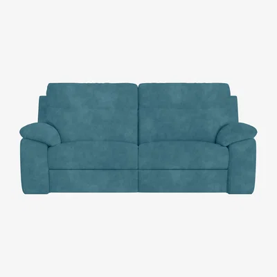 Furniture Village Nicoletti Italia - Pepino 3 Seater Fabric Sofa with Power Recliner - Selma Turchese