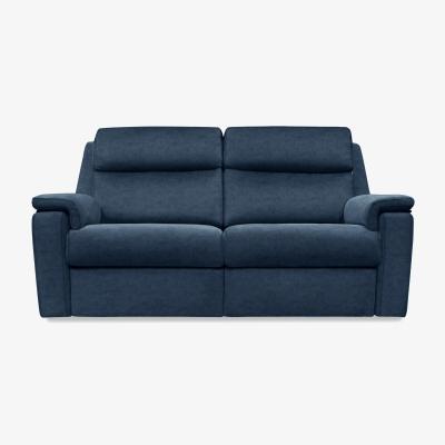 Furniture Village G Plan - Thornbury 3 Seater Fabric Recliner Sofa with Headrests and Power Lumbar - Stingray Indigo