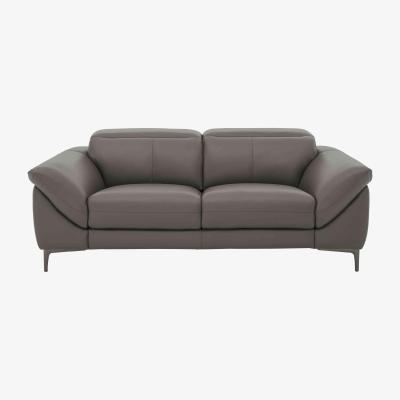 Furniture Village Galaxy 3 Seater Leather Sofa with Manual Headrests - Grey- World of Leather