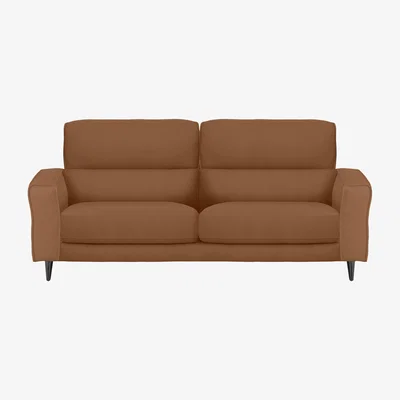 Furniture Village Axel 3 Seater NC Leather Sofa - Pecan Brown