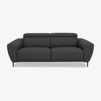 Furniture Village Nicoletti Italia - Milano 3 Seater Leather Power Recliner Sofa - Dali Grigio