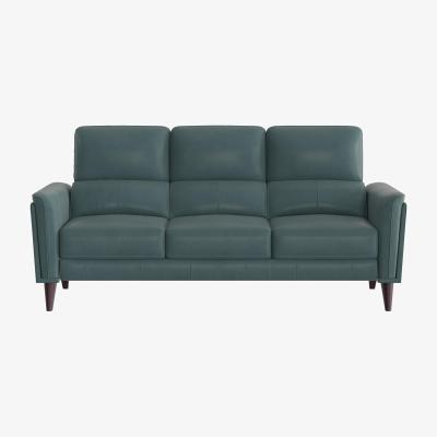 Furniture Village Compact Collection Klein 3 Seater BV Leather Sofa - BV Lake Green