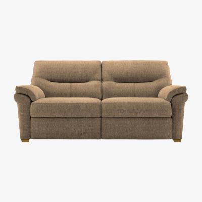 Furniture Village G Plan - Seattle 3 Seater Fabric Sofa with Wooden Feet - Boucle Cocoa