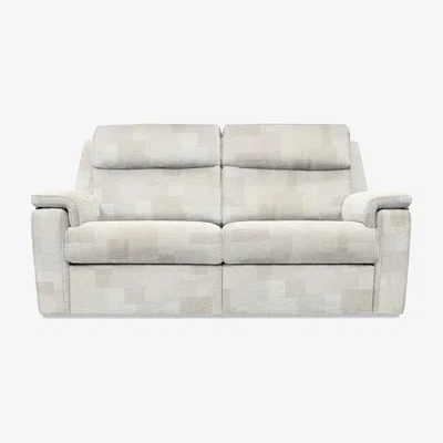 Furniture Village G Plan - Thornbury 3 Seater Fabric Power Recliner Sofa - Checkers Putty