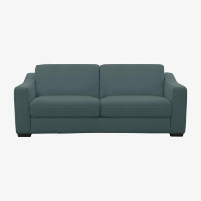 Furniture Village Optimus 3 Seater NC Leather Sofa - NC Lake Green