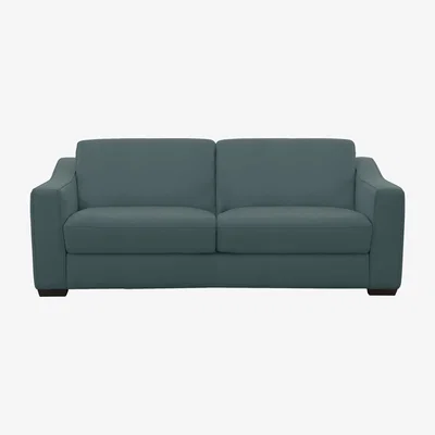 Furniture Village Optimus 3 Seater NC Leather Sofa - NC Lake Green