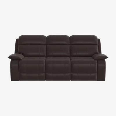 Furniture Village Moreno 3 Seater Leather Manual Recliner Sofa - Brown- World of Leather