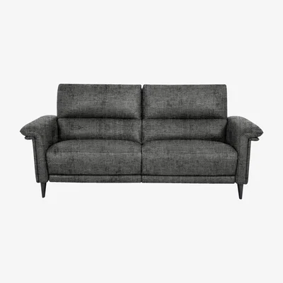 Furniture Village Domicil - Huxley 3 Seater Fabric Power Recliner Sofa with Telescopic Headrests - Gunmetal