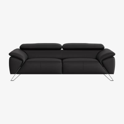Furniture Village Nicoletti - Tesla 3 Seater Leather Sofa - Black