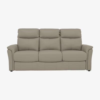 Furniture Village Compact Collection Piccolo 3 Seater Leather Static Sofa - Grey- World of Leather