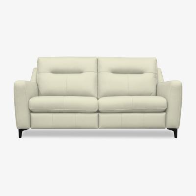 Furniture Village G Plan - Arlo 3 Seater Leather Power Recliner Sofa - Cambridge Chalk with Ebony Feet