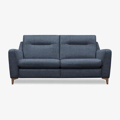 Furniture Village G Plan - Arlo 3 Seater Fabric Power Recliner Sofa - Manhattan Ink with Walnut Feet