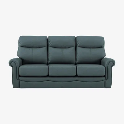Furniture Village G Plan - Avon 3 Seater Leather Sofa - No Recliner - Cambridge Petrol Blue