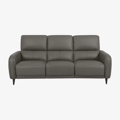 Furniture Village Domicil - Logan 3 Seater Leather Power Recliner Sofa - NP Elephant Grey
