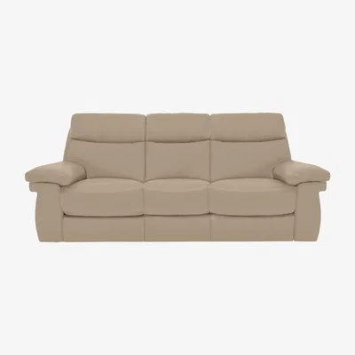 Furniture Village Comfort Story - Serene 3 Seater Leather Power Recliner Sofa with Drop Down Table, Headrests and Power Lumbar