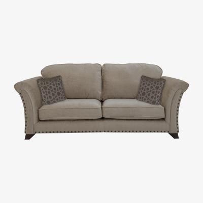 Furniture Village Holly 3 Seater Fabric Classic Back Sofa With Studs