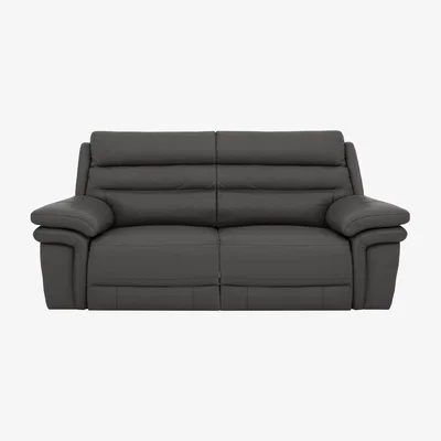 Furniture Village Berlin 3 Seater Leather Sofa - Grey