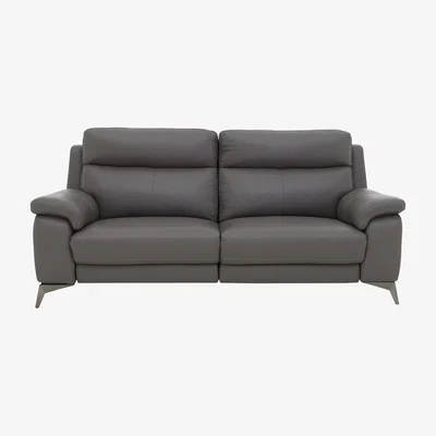 Furniture Village Missouri 3 Seater Leather Power Recliner Sofa - BV Elephant