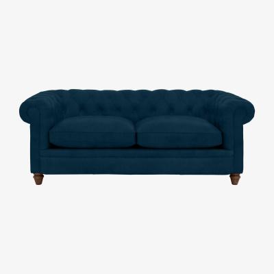 Furniture Village Alexander and James - Chesterfield Collection Ralph 3 Seater Fabric Sofa - Teal - Dark Feet